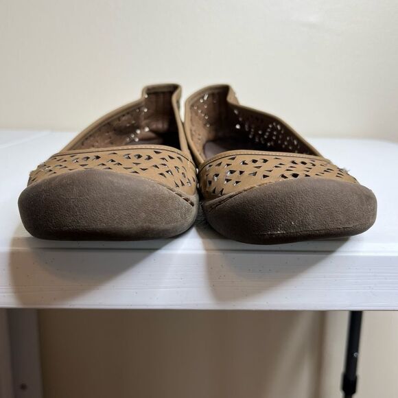 Muk Luk Sport Sandy Light Brown Cut Out Details Flat Loafer Moccasin Women 8 EVA - Picture 10 of 16